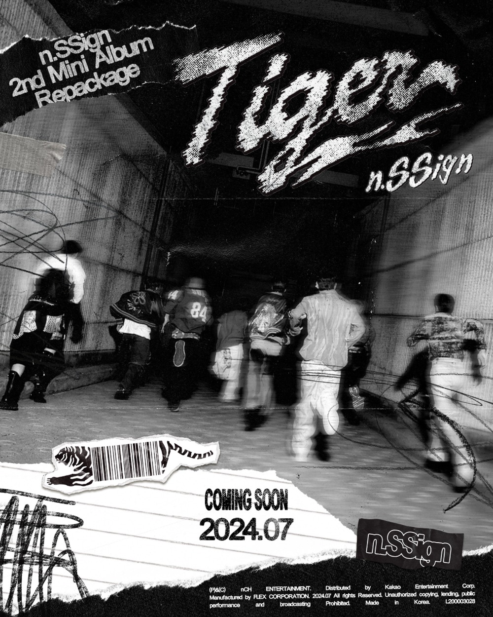 엔싸인, 7월 리패키지 앨범 'Tiger'로 컴백…커밍순 이미지 공개