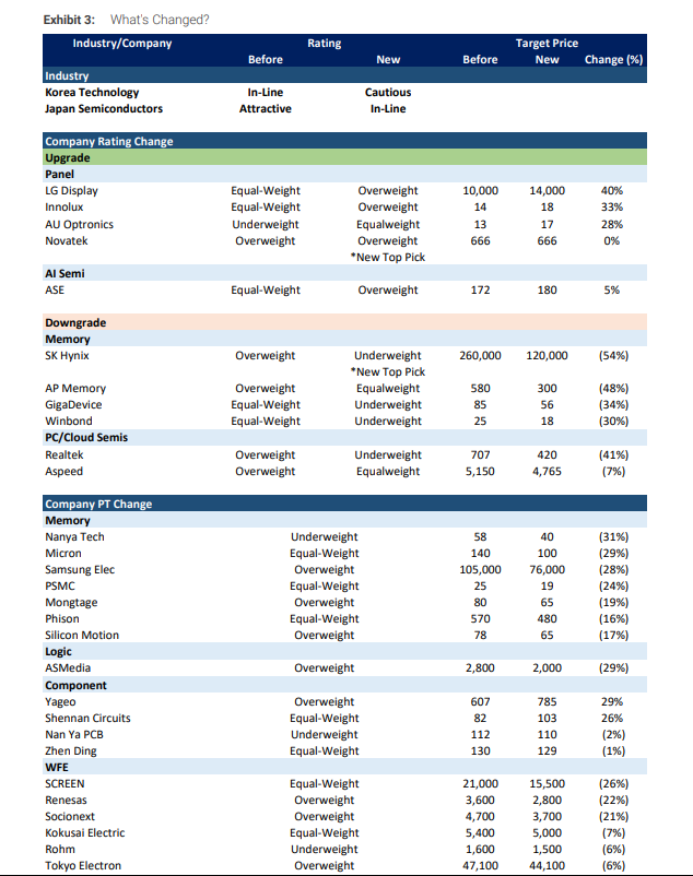 자료: 모간스탠리 보고서 내용의 일부