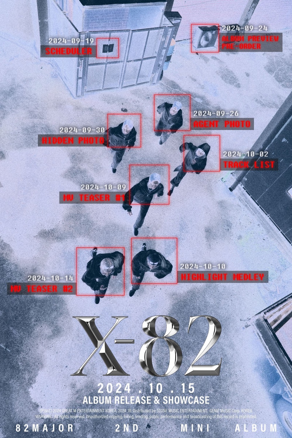 82메이저, 미니 2집 'X-82' 스케줄러 공개…콘셉트 포토→뮤직비디오 티저 예고