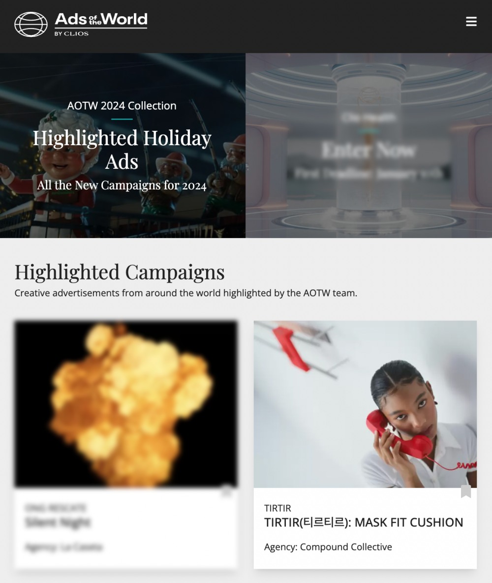 티르티르, 브랜딩 영상 ‘Ads of the World’ 메인 페이지 장식