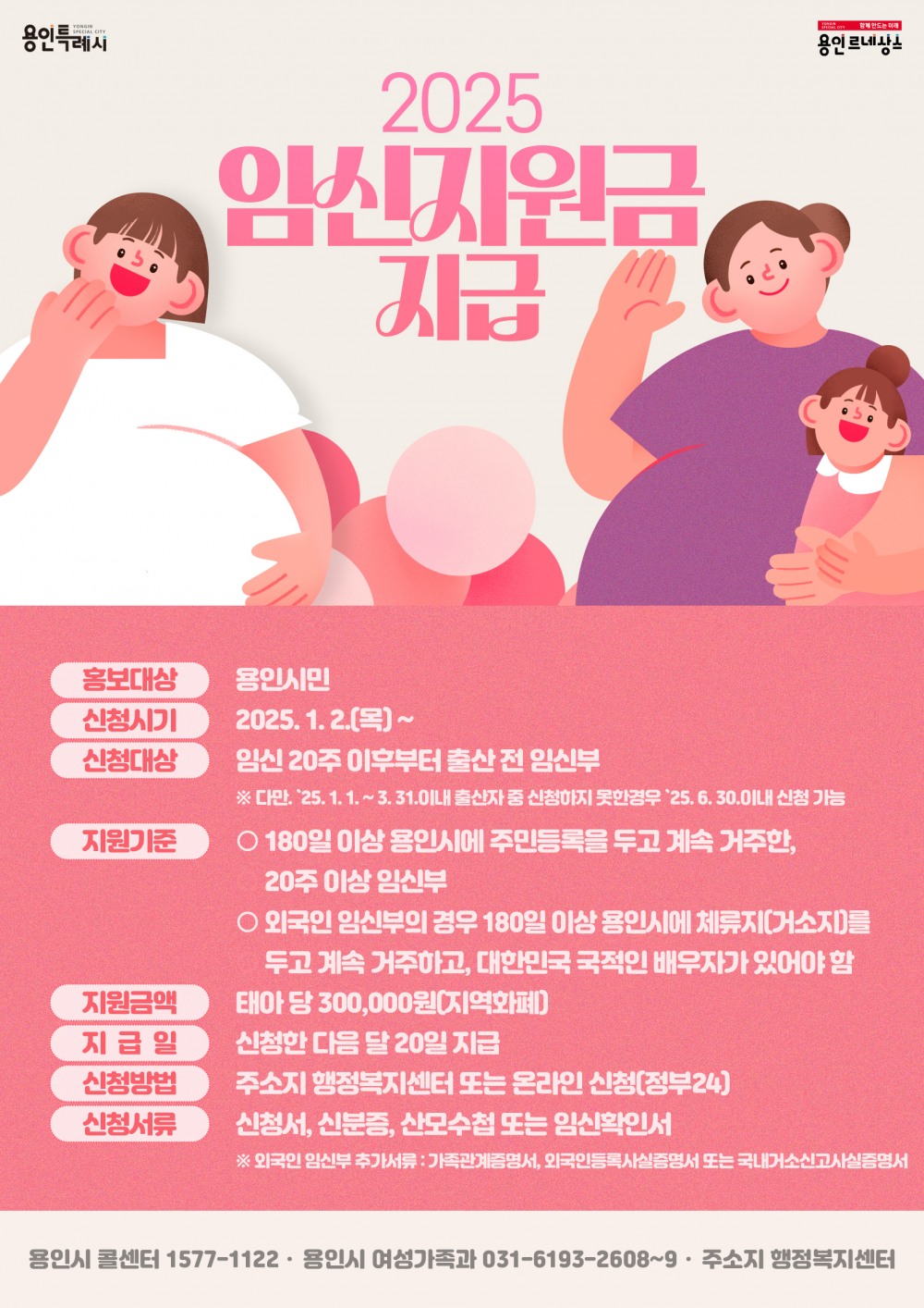 임신지원금 지급사업 홍보 포스터
