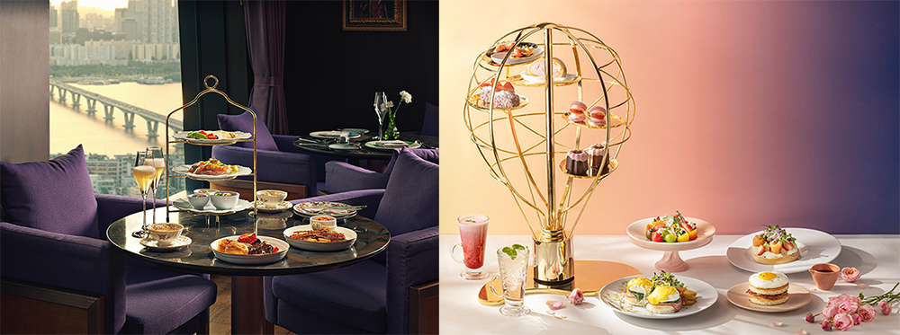 (사진 설명=서울드래곤시티 브런치 메뉴. 왼쪽부터 ‘뷰런치 세트(View Lunch Set)’, ‘폴 인 브런치(Fall In Brunch)’)