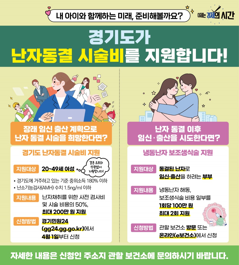 난자동결 시술비 지원 포스터