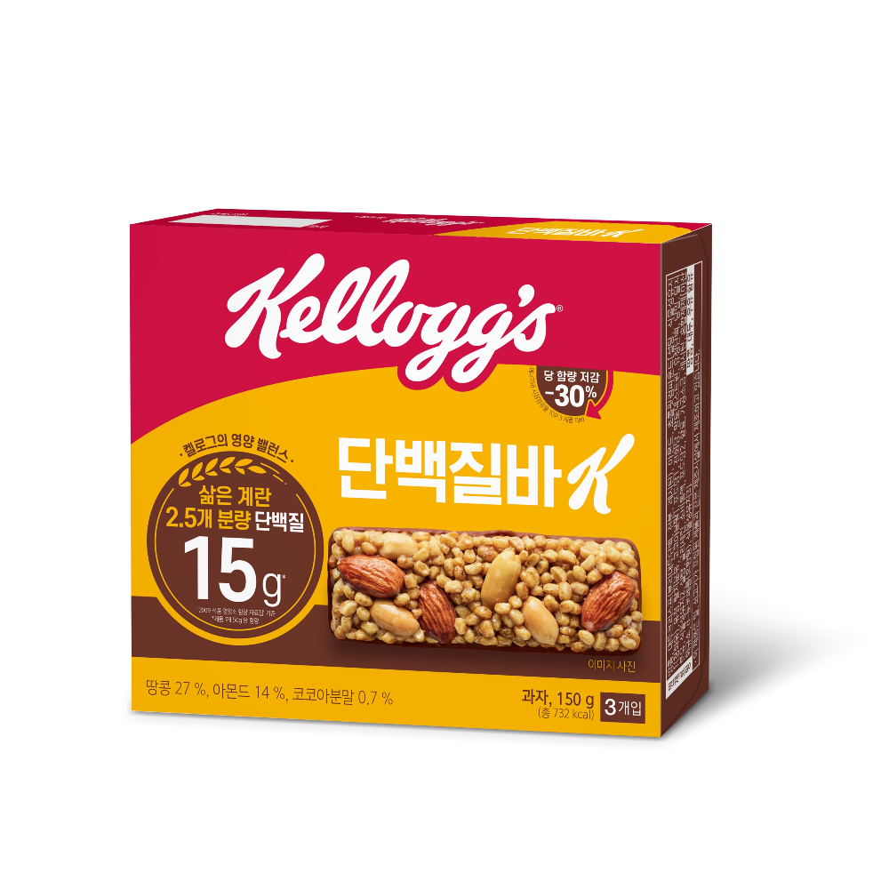 농심켈로그, 단백질은 채우고 당은 덜었다…'단백질바K' 출시