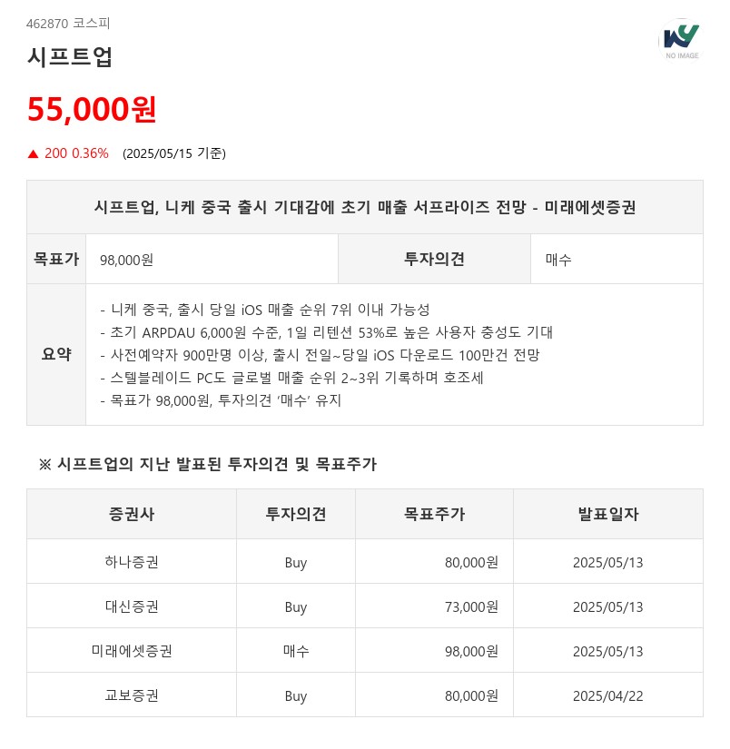 시프트업, 니케 중국 출시 기대감에 초기 매출 서프라이즈 전망 - 미래에셋증권
