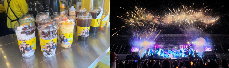((좌)팥빙 젤라또 파르페와 (우)MEGA콘서트 현장 ▲사진=메가MGC커피 제공)