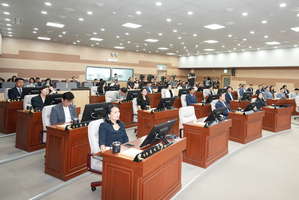 아산시의회 지난 제259회 아산시의회 제1차 정례회 장면
