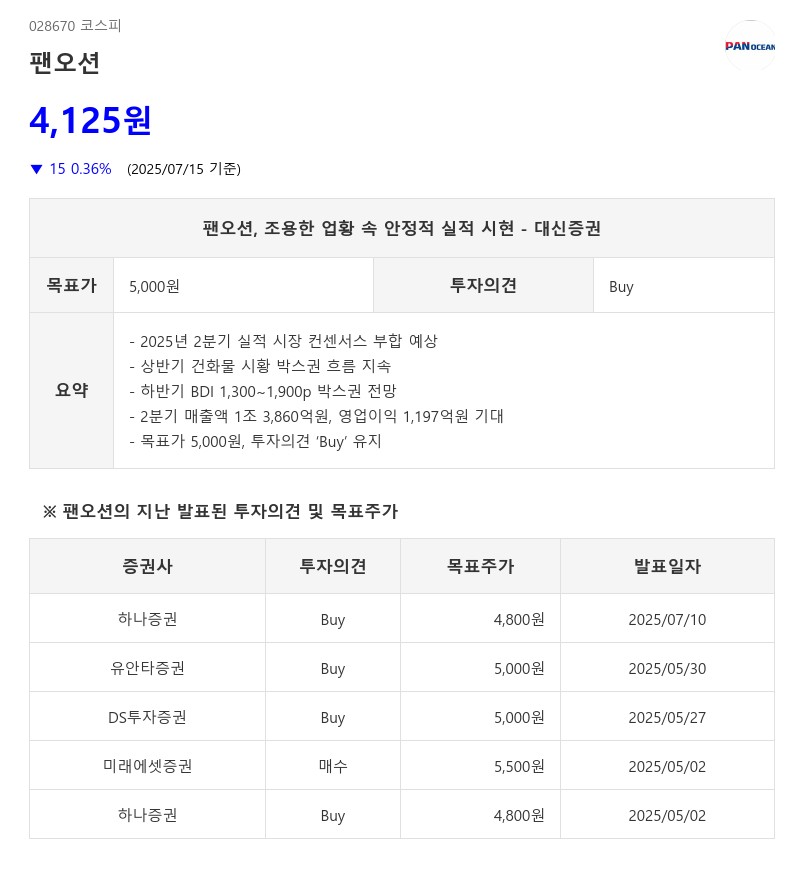 시황 부진에도 이익체력 강화한 '팬오션', AI가 더 빛난 이 '기업' 발굴!