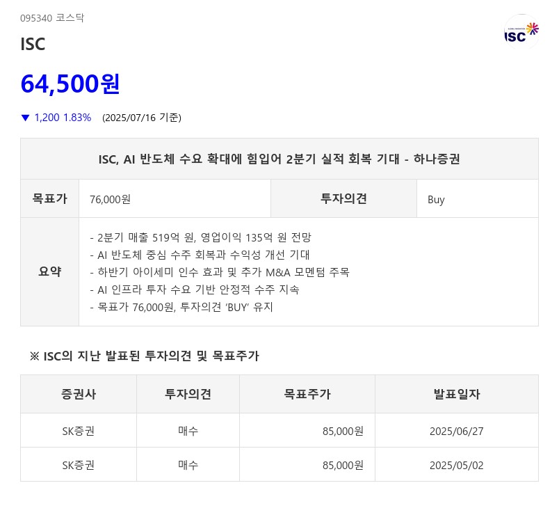 ISC, AI 반도체 수요 확대로 실적 견조...성장 기대되는 NEXT 업종은?