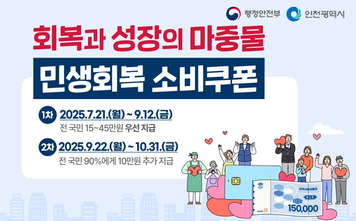 인천광역시 민생회복 소비쿠폰 안내 포스터