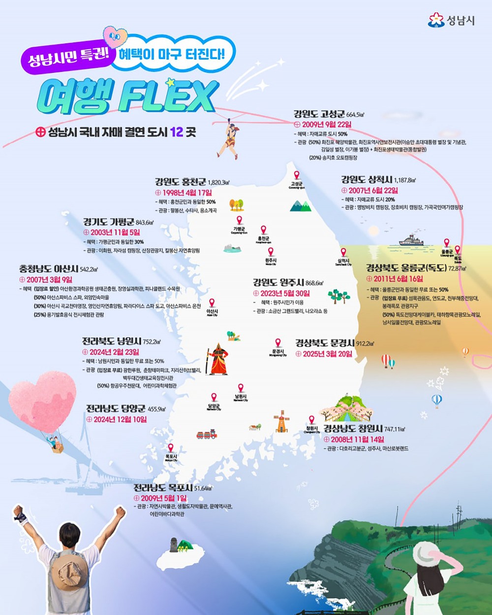 여름휴가 자매도시 관광지 할인 혜택 포스터