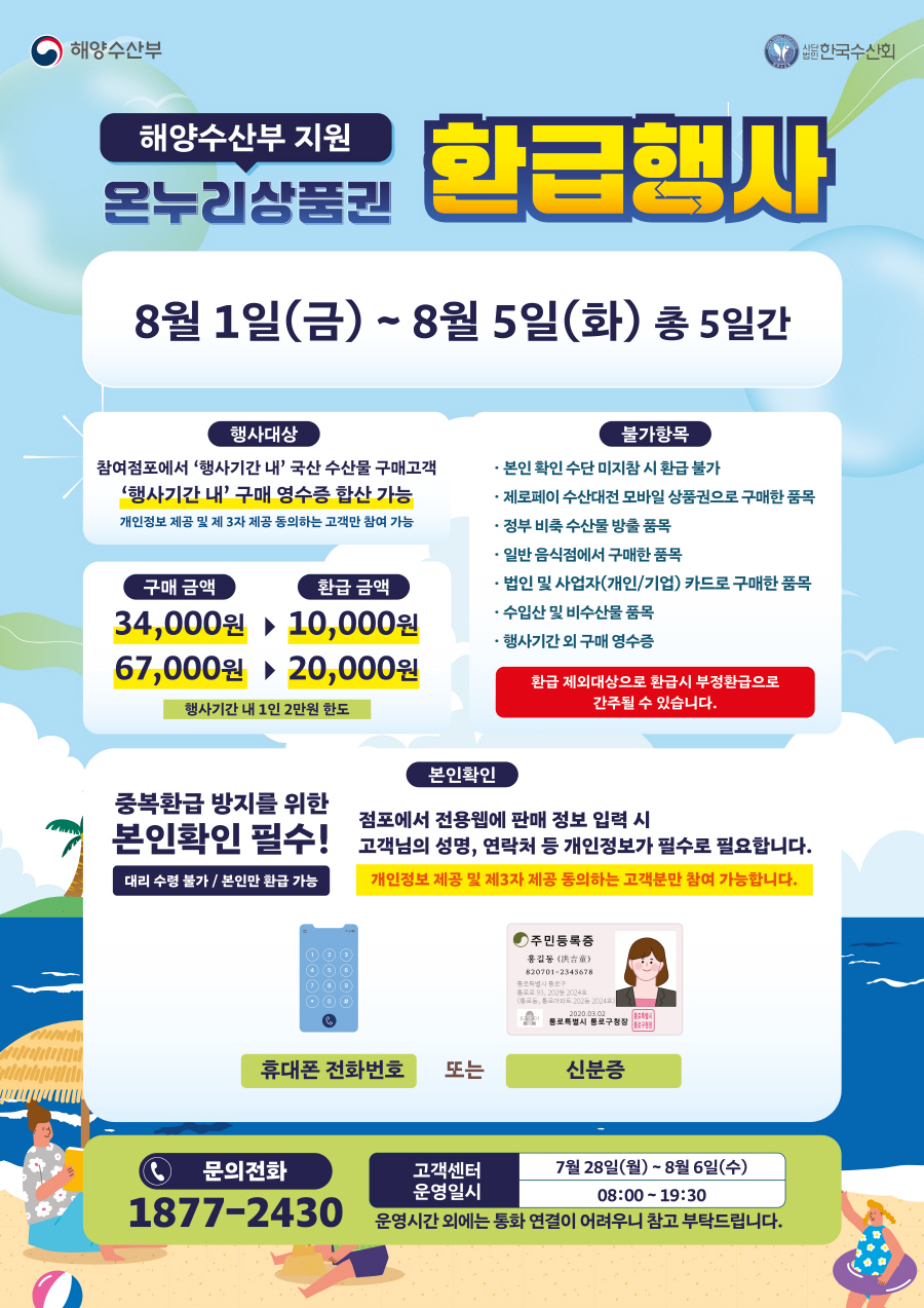 구리농수산물도매시장, 온누리상품권 환급행사로 여름휴가철 민생물가안정 지원