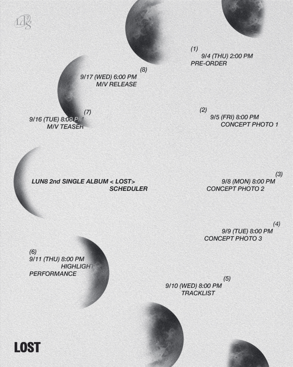 루네이트, 17일 컴백 카운트다운 스타트…달 궤도로 예고한 싱글 2집 ‘LOST’