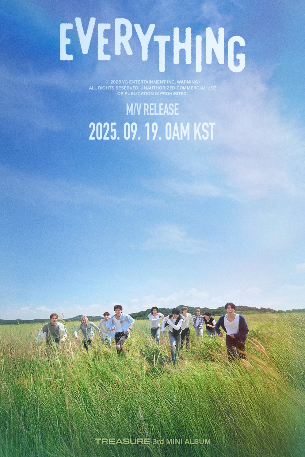 트레저, 미니 3집 'EVERYTHING' 뮤비 19일 공개…10명 멤버의 밝고 유쾌한 에너지 응축