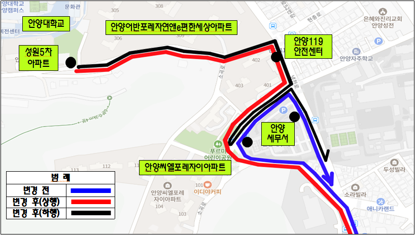 마을버스 10_2번 변경 노선도