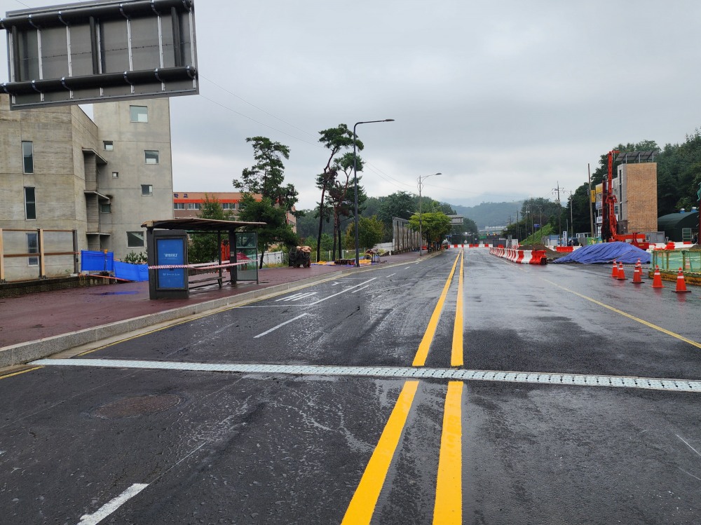 광명 신안산선 붕괴 사고 주변의 도로 복구