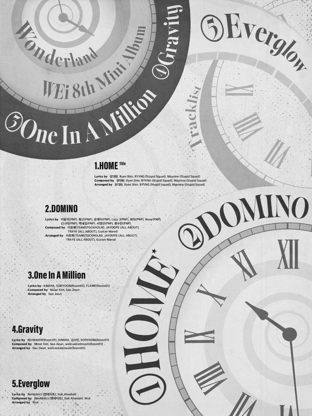 위아이, 미니 8집 'Wonderland' 트랙리스트 공개…타이틀곡은 'HOME'
