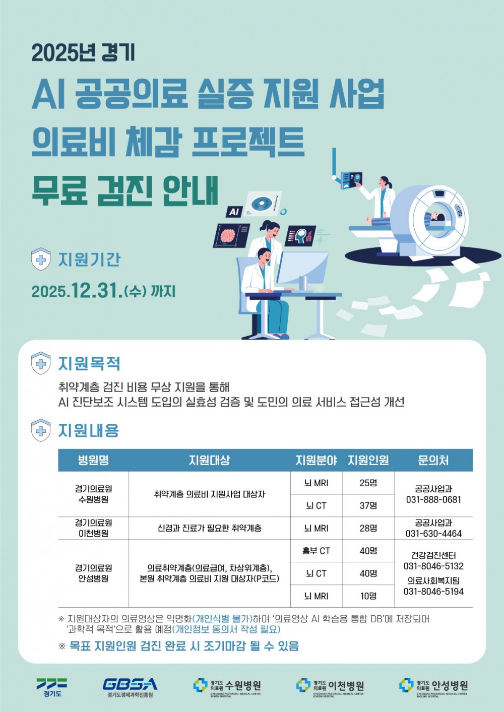 의료비 체감 프로젝트 추진 포스터
