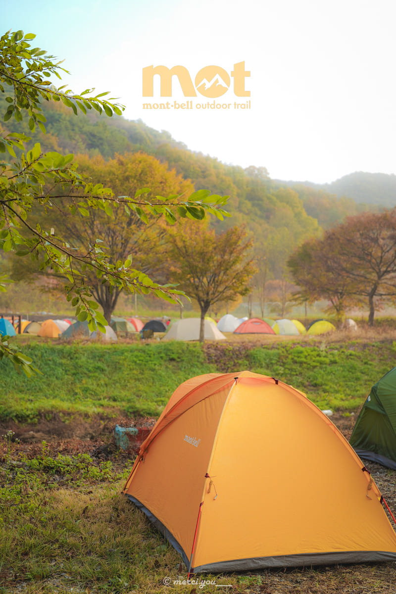 몽벨 텐트들로 가득찬 '2025 몽벨 아웃도어 트레일' 행사장. (제공= 몽벨)