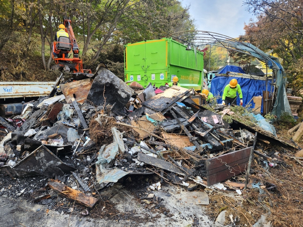 사회적협동조합 비지땀 초평동 비정형 주택 화재 수습