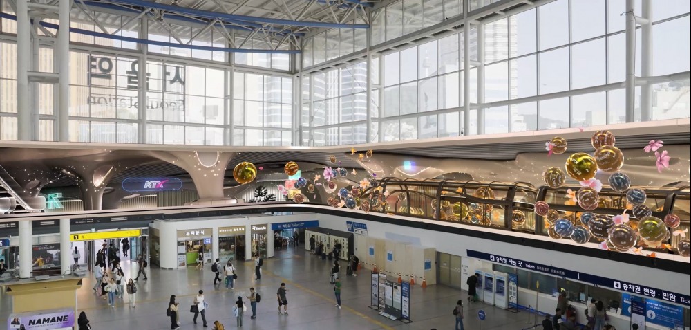 매시 55분, 서울역이 미디어아트로 빛난다