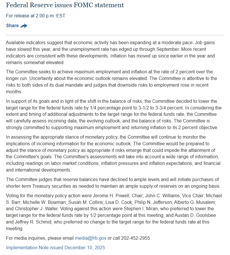 자료: 12월 FOMC 성명서, 출처: 연준