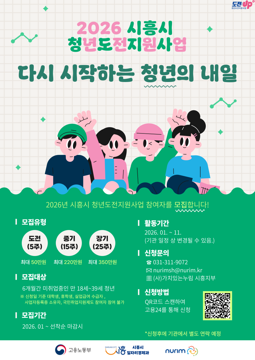 청년도전지원사업 참여자 모집 포스터