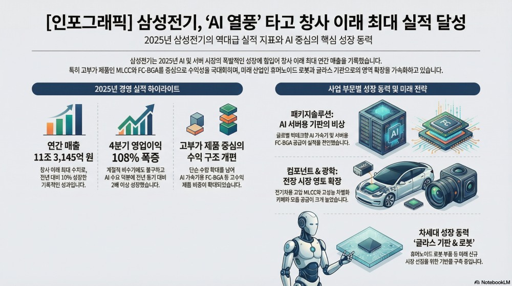 A삼성전기, AI열풍에 창사 이래 최대 매출