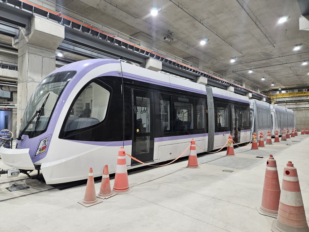 위례 차량기지에 입고된 위례선(트램) 차량