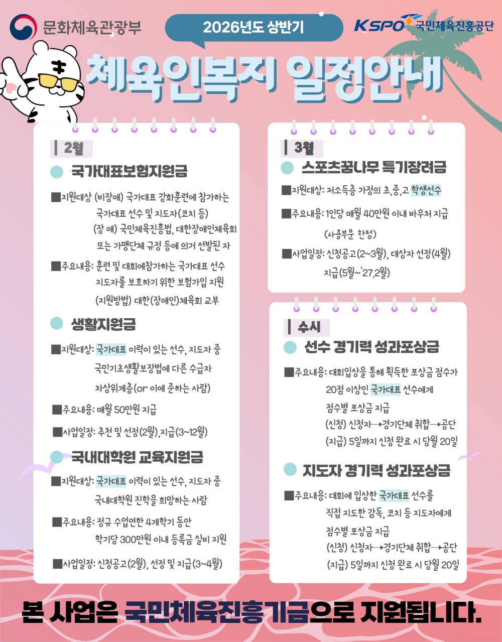 멈추지 않는 체육인의 도전, 맞춤형 체육인 복지사업으로 응원한다