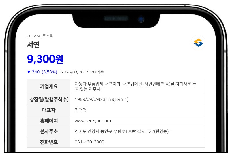 서연, 임원 박성정 장내매수로 최대주주 등 지분 0.07%P 확대