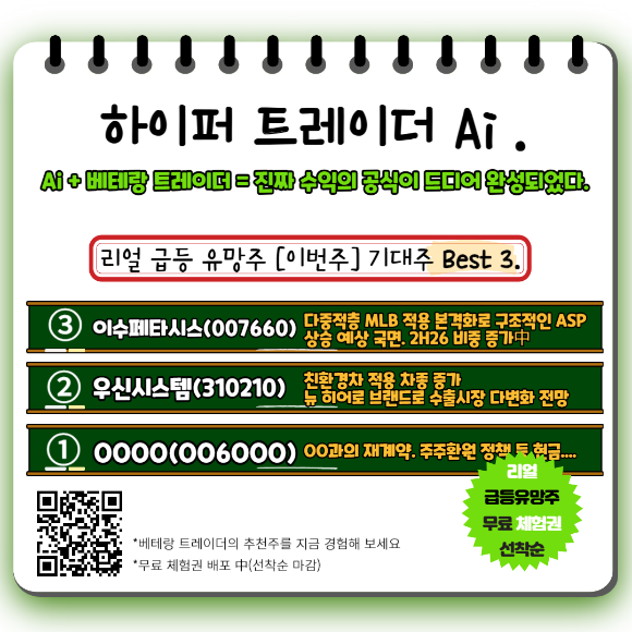 ▶하이퍼트레이더 Ai 출시! 급등주 포착 성공률 93%, ▶투자자들 열광…체험권 배포中