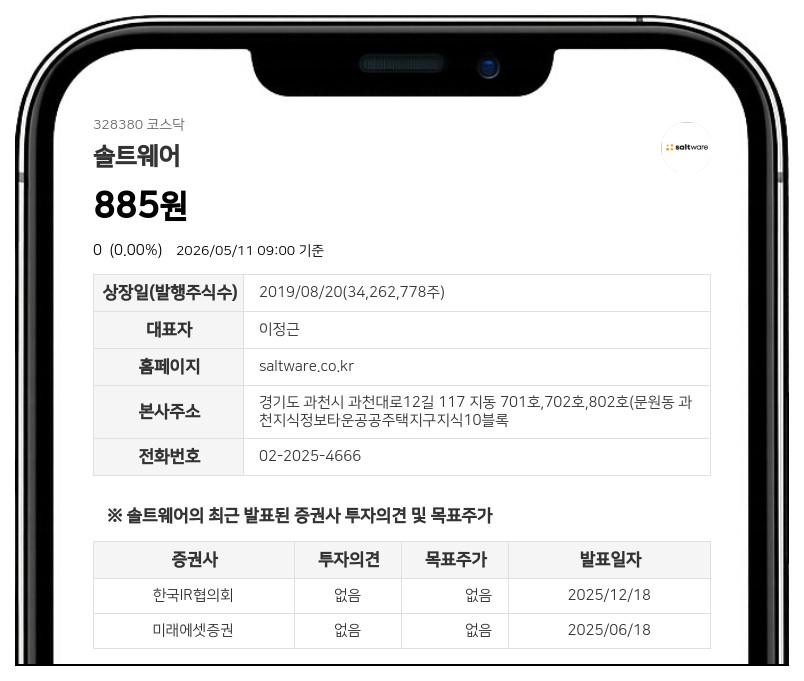 솔트웨어, 액면병합 마치고 12일 거래 재개...장 개시 전 시간외매매는 불가