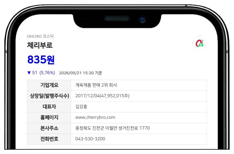 체리부로 2대 1 주식병합 추진, 유통주식 절반으로 줄여 주가 안정 도모