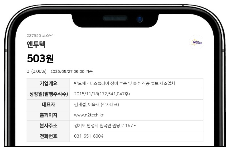 엔투텍, 28일부터 주식 거래 다시 시작…액면병합 주권 변경상장 완료