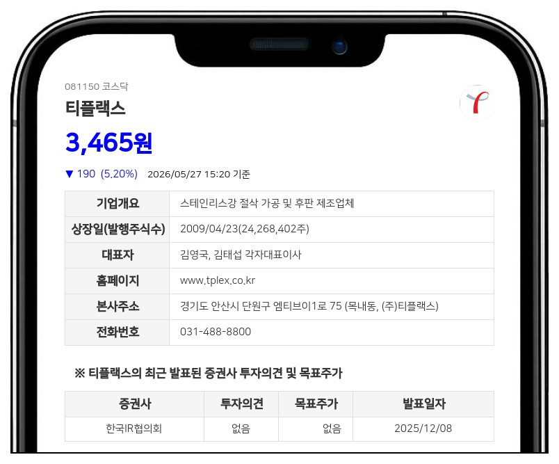 티플랙스, 자사주 5억원 규모 우리사주조합 무상출연... 주식가치 희석은 0.57%로 제한적