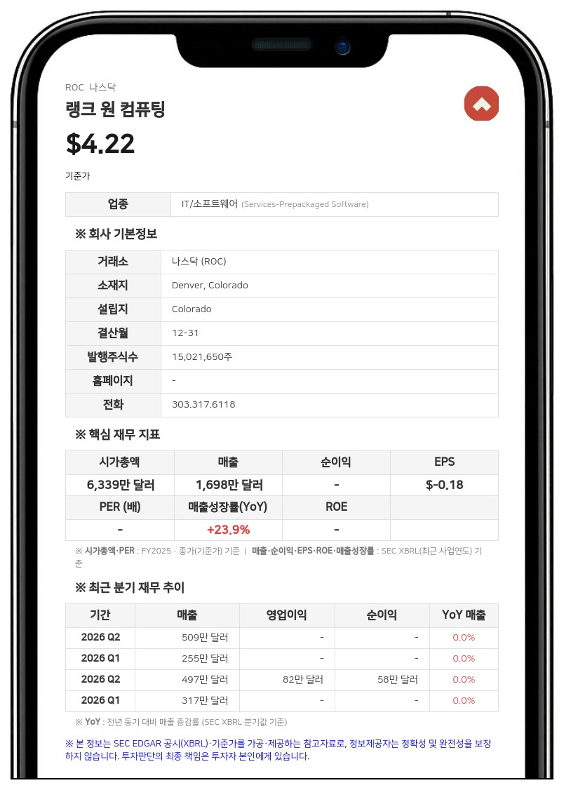 랭크 원 컴퓨팅, 미 법무부와 6430만 달러 규모 디지털 증거 기술 공급 계약 체결