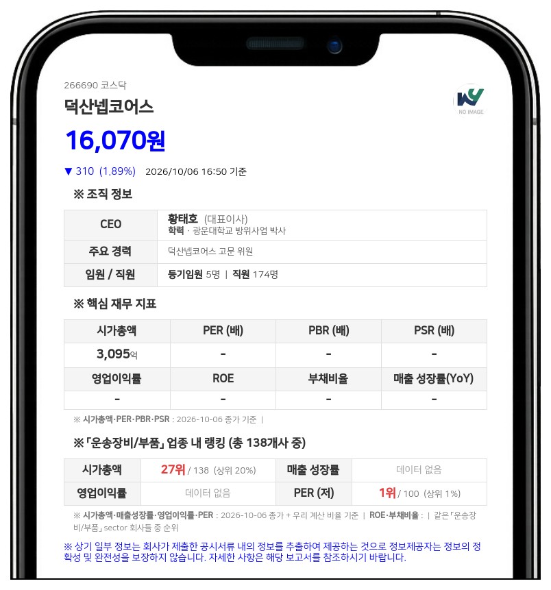 덕산하이메탈 등, 덕산넵코어스 지분 51.64% 신규 보유