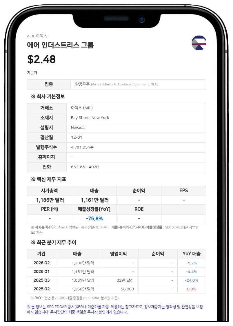 에어 인더스트리스, 테낙스 에어로스페이스 합병 관련 11월 18일 임시 주총 연다