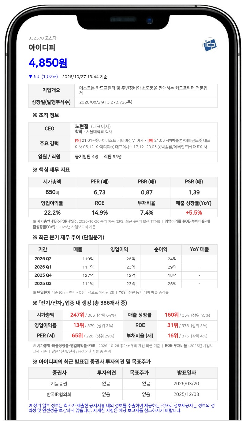아이디스홀딩스 등, 아이디피 지분 65.28%로 확대