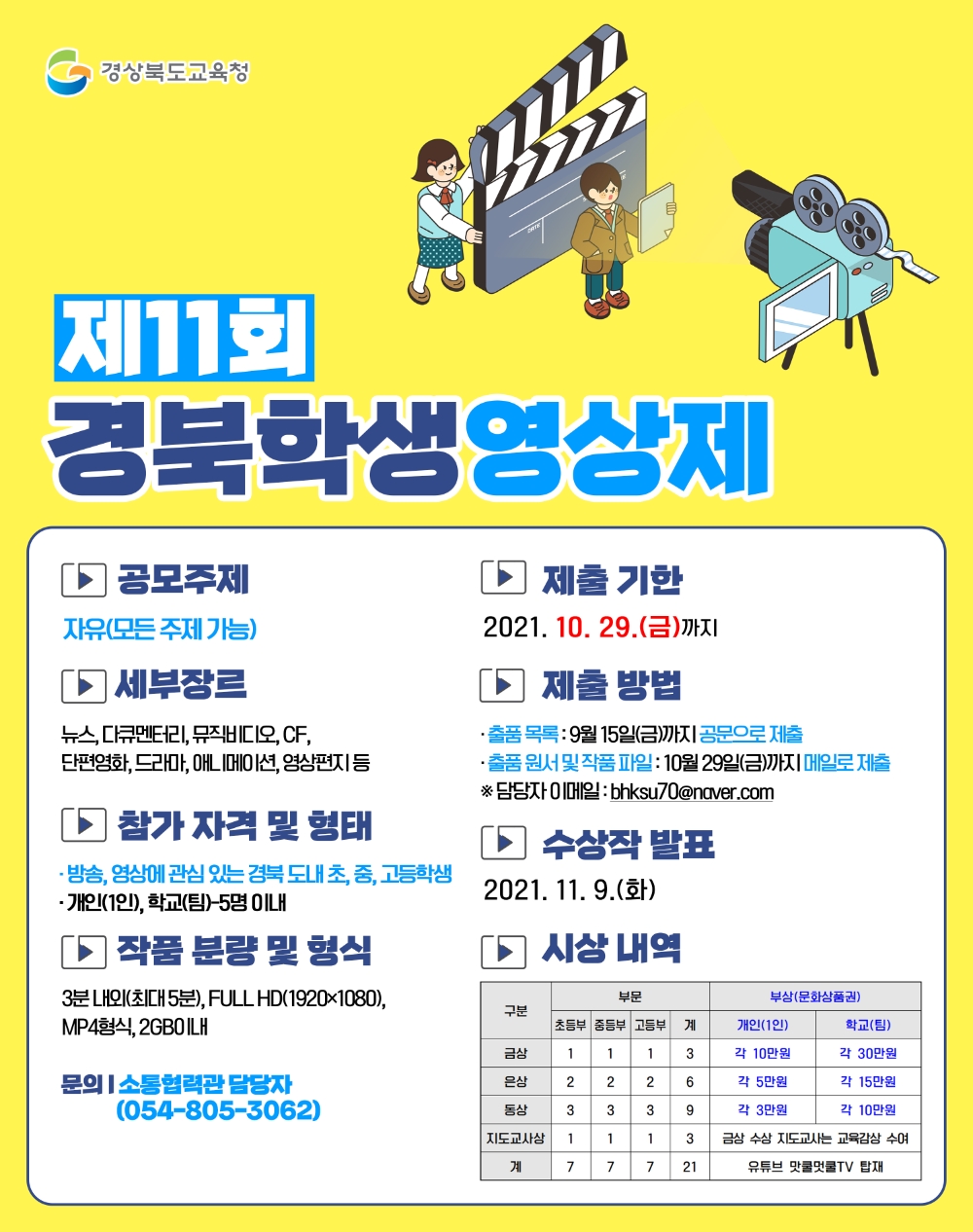 경북교육청, ‘제11회 경북학생영상제 작품공모전’ 개최