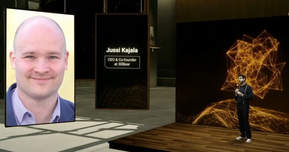 사회자 안드리아 비앙키 KAIST 교수가 초청연설자 3DBear 공동창업자 및 대표 Jussi Kajala를 소개하는 장면. 사진=KAIST