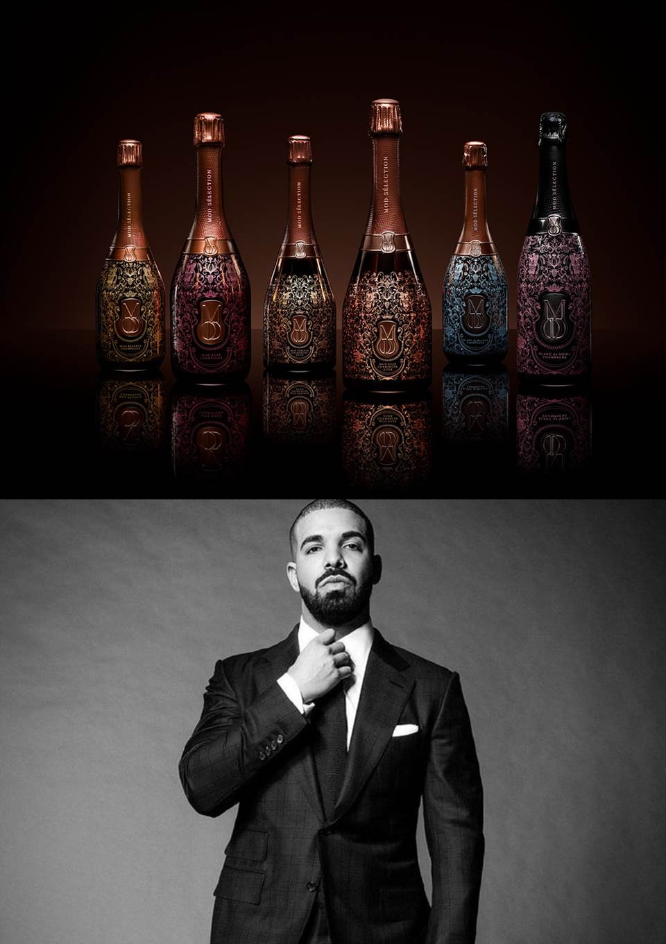 사진제공: 씨에스알 와인 / 샴페인 모드 6종& 아티스트 ‘드레이크’