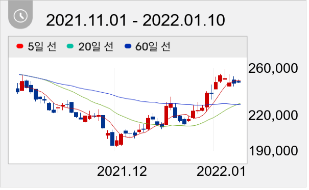 SK이노베이션 일봉 주가차트