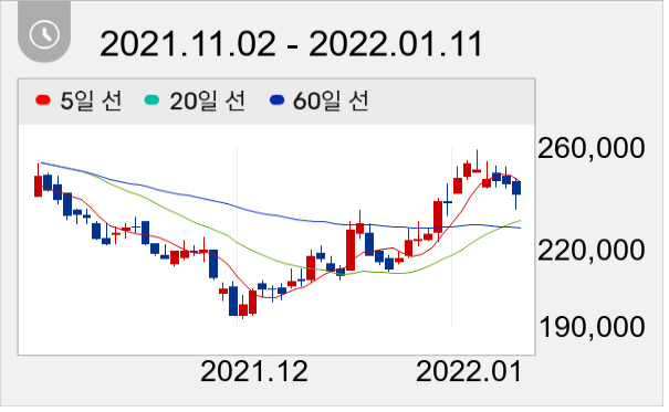 SK이노베이션 일봉 주가차트