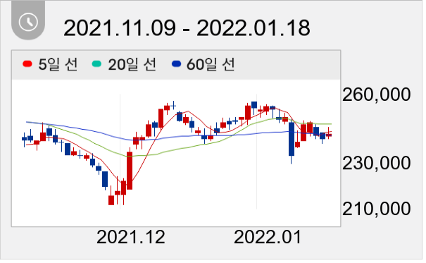 신세계 일봉 주가차트