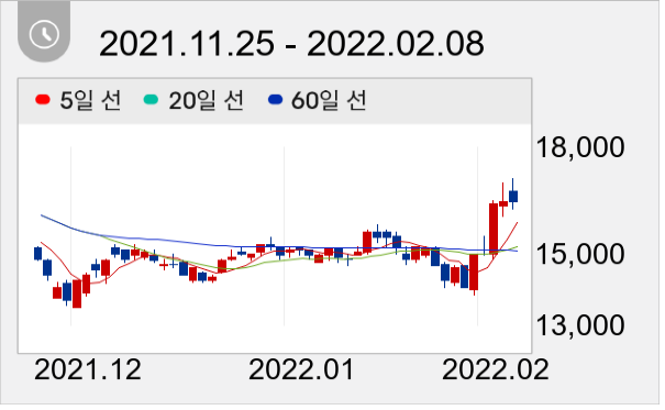 파라다이스 일봉 주가차트