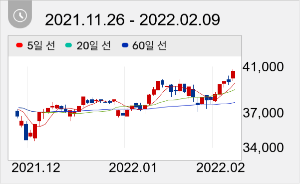 신한지주 일봉 주가차트