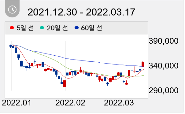 NAVER 일봉 주가차트