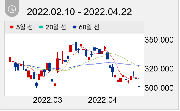 NAVER 일봉 주가차트